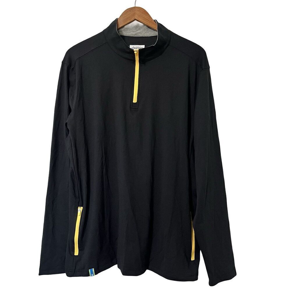 Chubbies Obsidian Momentum 1/4 Zip Pullover Shirt Size XL Black Athletic‎ Men's